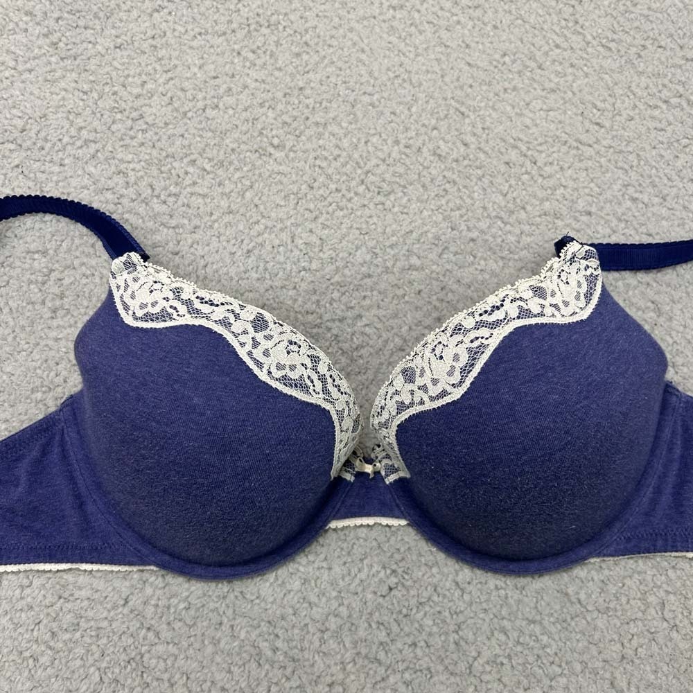 Aerie Bra 34DD Underwire Bridget Blue Lace Trim American Eagle
